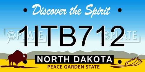 1ITB712 North Dakota License Plate
