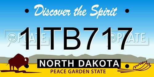 1ITB717 North Dakota License Plate