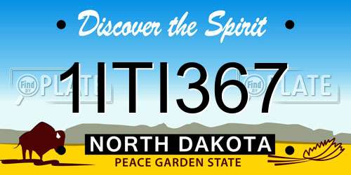 1ITI367 North Dakota License Plate