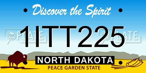 1ITT225 North Dakota License Plate