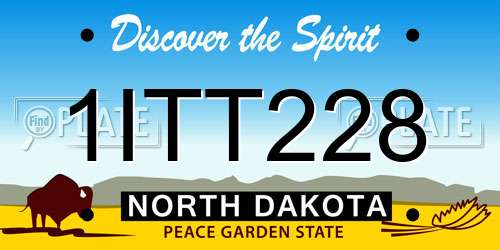 1ITT228 North Dakota License Plate