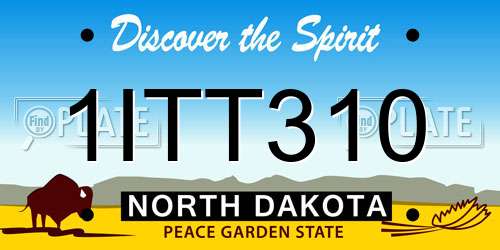 1ITT310 North Dakota License Plate
