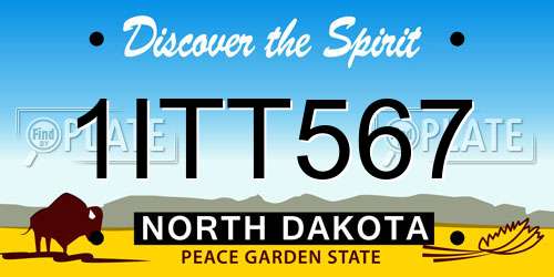 1ITT567 North Dakota License Plate