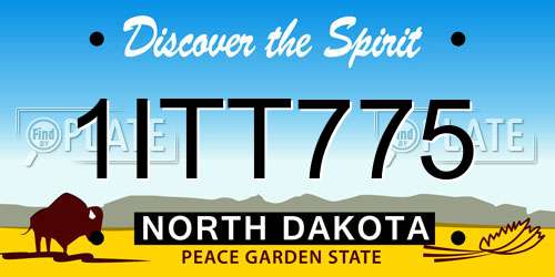 1ITT775 North Dakota License Plate