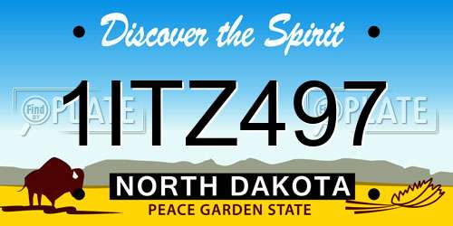 1ITZ497 North Dakota License Plate