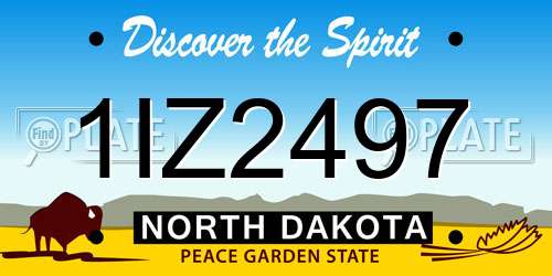 1IZ2497 North Dakota License Plate
