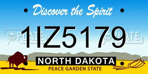 1IZ5179 North Dakota License Plate