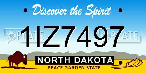 1IZ7497 North Dakota License Plate