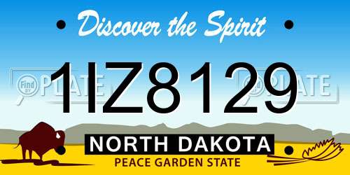 1IZ8129 North Dakota License Plate