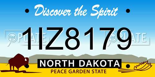 1IZ8179 North Dakota License Plate