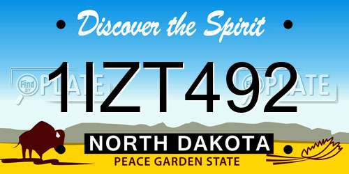 1IZT492 North Dakota License Plate