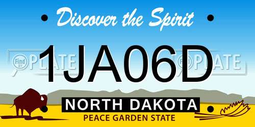 1JA06D North Dakota License Plate