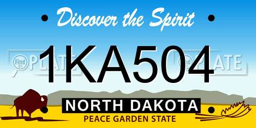 1KA504 North Dakota License Plate