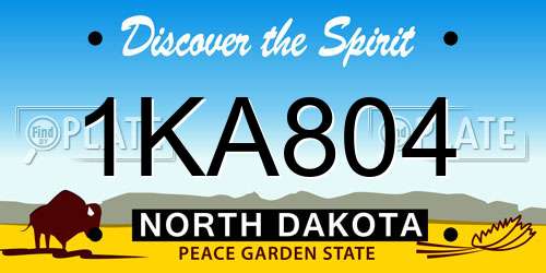 1KA804 North Dakota License Plate