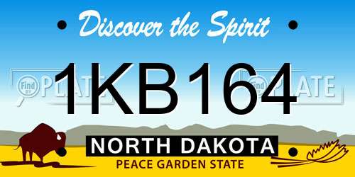 1KB164 North Dakota License Plate