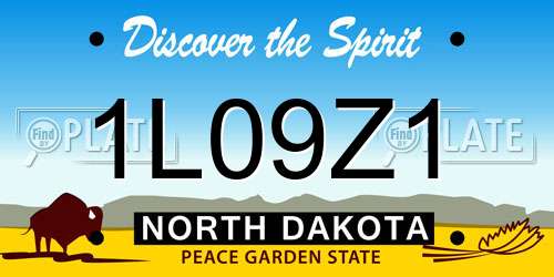 1L09Z1 North Dakota License Plate