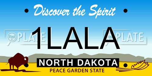 1LALA North Dakota License Plate