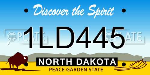 1LD445 North Dakota License Plate