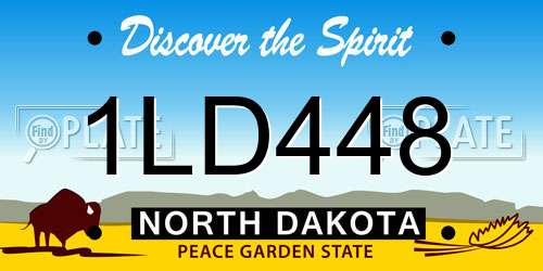 1LD448 North Dakota License Plate