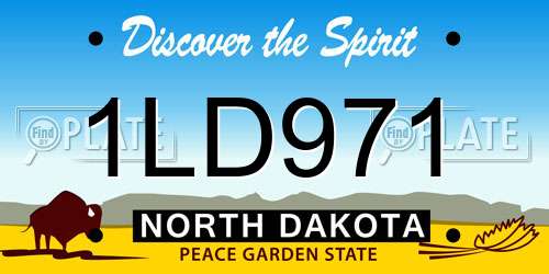 1LD971 North Dakota License Plate