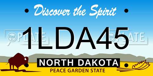 1LDA45 North Dakota License Plate
