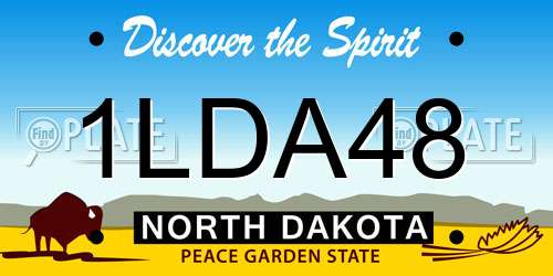 1LDA48 North Dakota License Plate