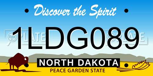 1LDG089 North Dakota License Plate