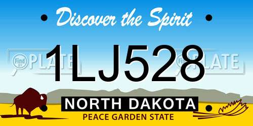 1LJ528 North Dakota License Plate