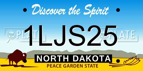 1LJS25 North Dakota License Plate