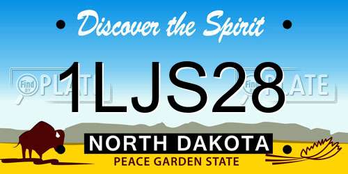 1LJS28 North Dakota License Plate
