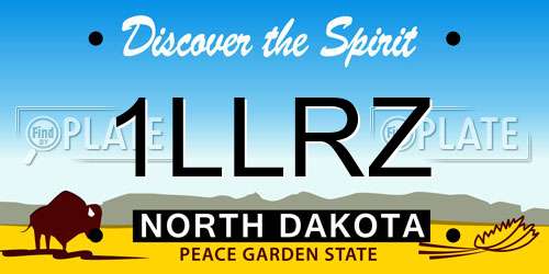 1LLRZ North Dakota License Plate