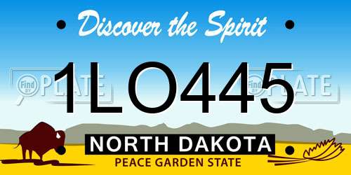 1LO445 North Dakota License Plate