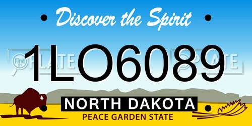 1LO6089 North Dakota License Plate