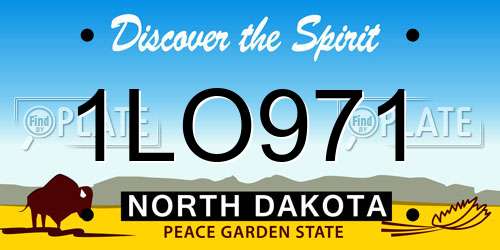 1LO971 North Dakota License Plate
