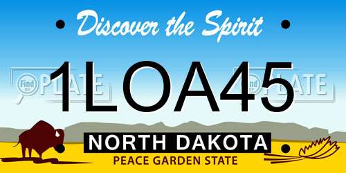 1LOA45 North Dakota License Plate