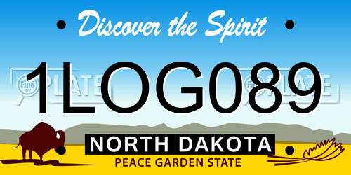 1LOG089 North Dakota License Plate