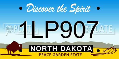 1LP907 North Dakota License Plate