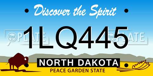 1LQ445 North Dakota License Plate