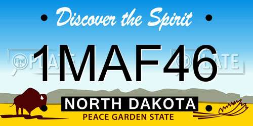 1MAF46 North Dakota License Plate