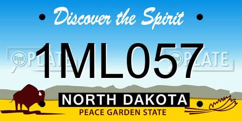 1ML057 North Dakota License Plate