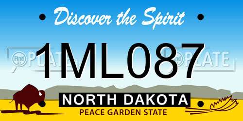 1ML087 North Dakota License Plate