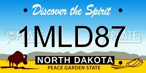1MLD87 North Dakota License Plate
