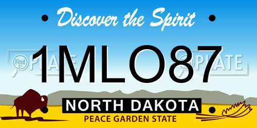 1MLO87 North Dakota License Plate