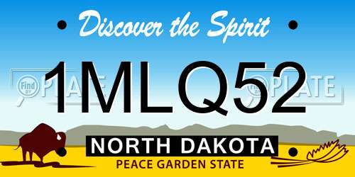 1MLQ52 North Dakota License Plate