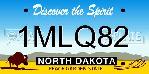 1MLQ82 North Dakota License Plate