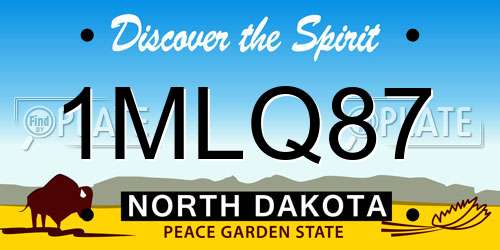 1MLQ87 North Dakota License Plate