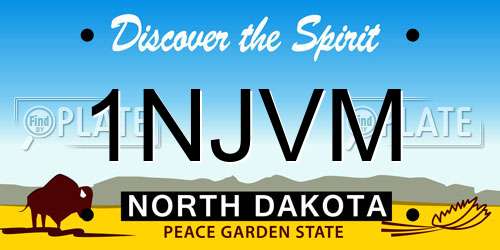 1NJVM North Dakota License Plate