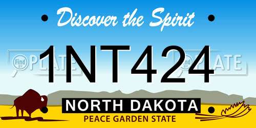 1NT424 North Dakota License Plate