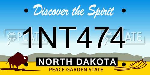 1NT474 North Dakota License Plate