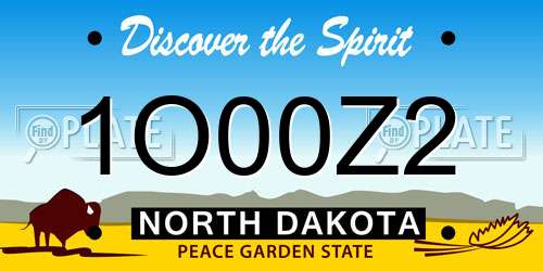 1O00Z2 North Dakota License Plate